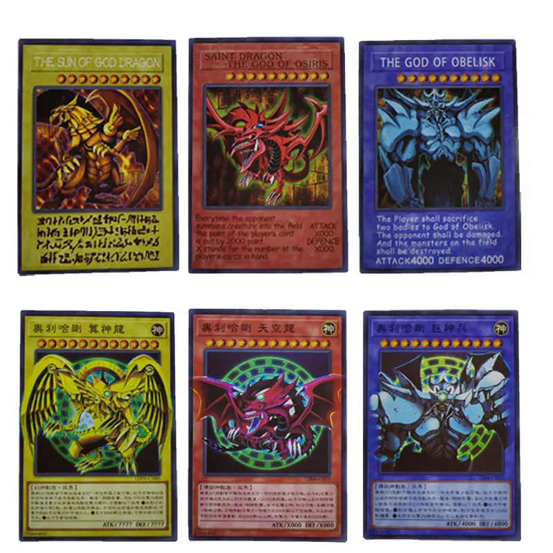 New Yu Gi Oh Card Duel Monsters Orichalcos Egyptian God Animation Character Collection Card Flash Card Kids Toy Gift