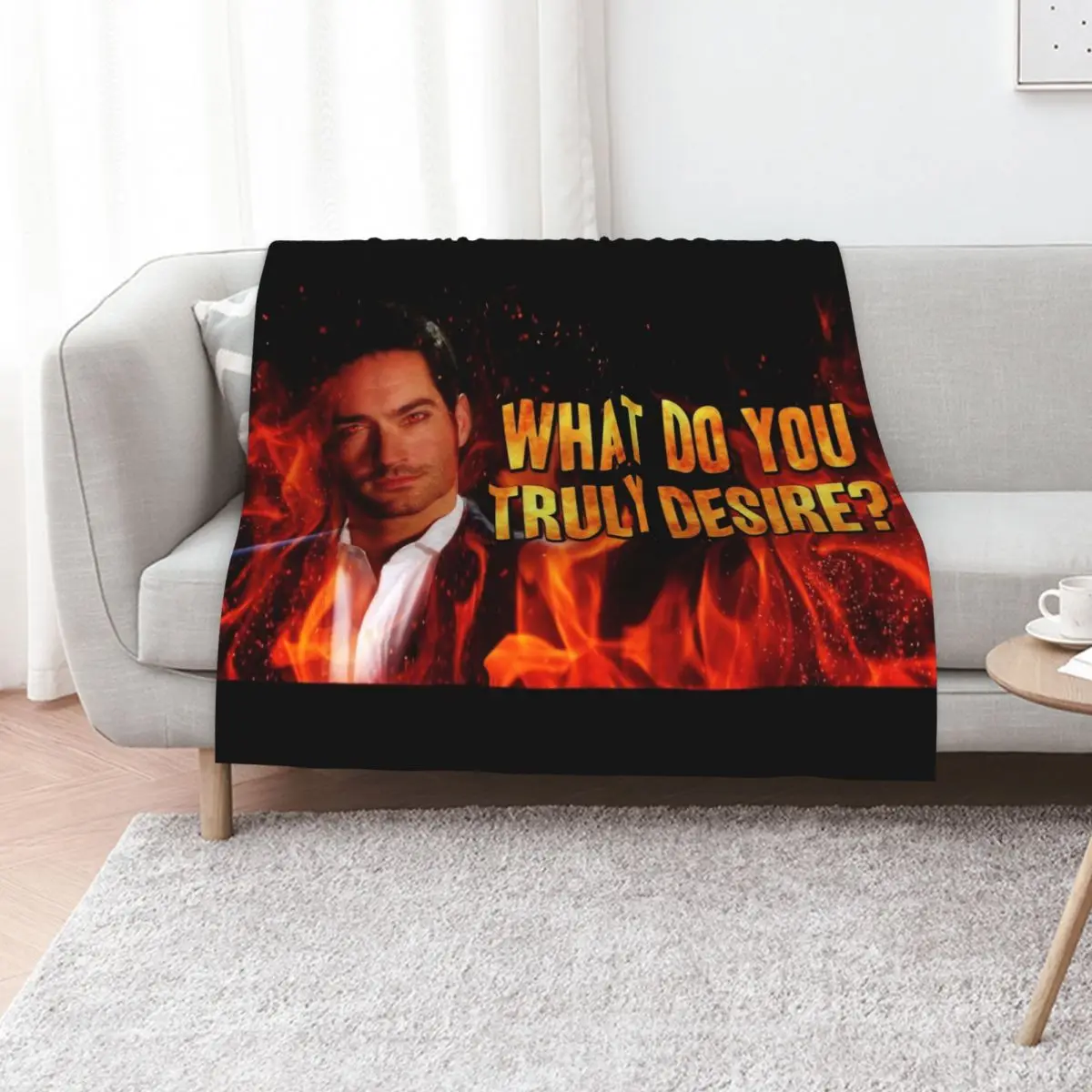 

Lucifer - What do you desire Throw Blanket Decorative Sofas Moving Cute Plaid Plaid Blankets