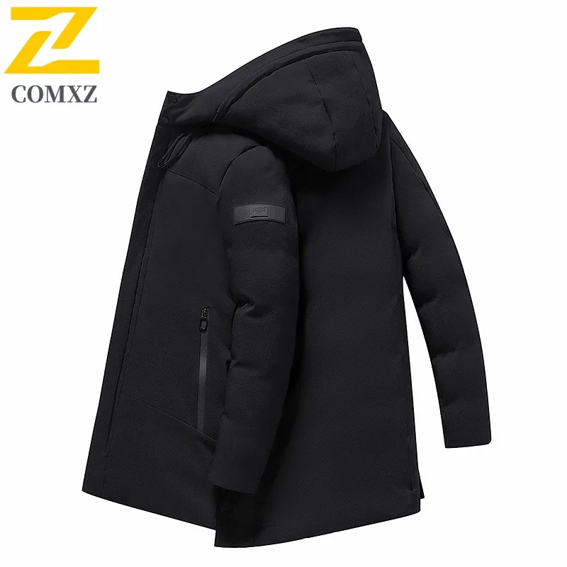 

COMXZ Men Padded Jacket Casual Hooded Commuting Office Thickened Warm Parka Camping Self-cultivation Lightweight Winter Coats