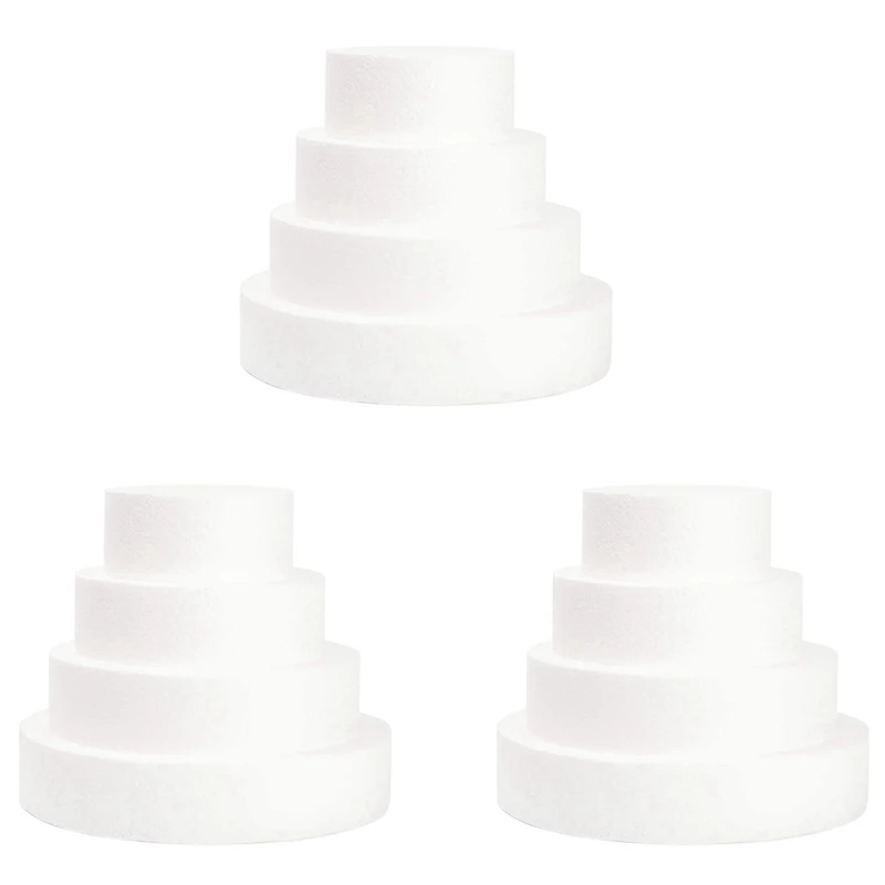 

12 Pack Foam Cake Dummy For Decorating And Wedding Display,Sculpture,Modeling DIY Arts,Kids Class,Floral