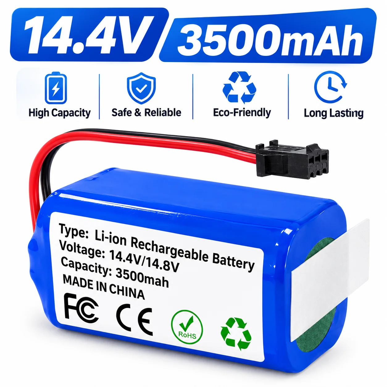 Bateria zamienna Li-ion 14,4V 2600mAh do robota odkurzającego Deebot N79 N79S DN622 RoboVac 11 11S Tesvor X500 Conga 990 1090