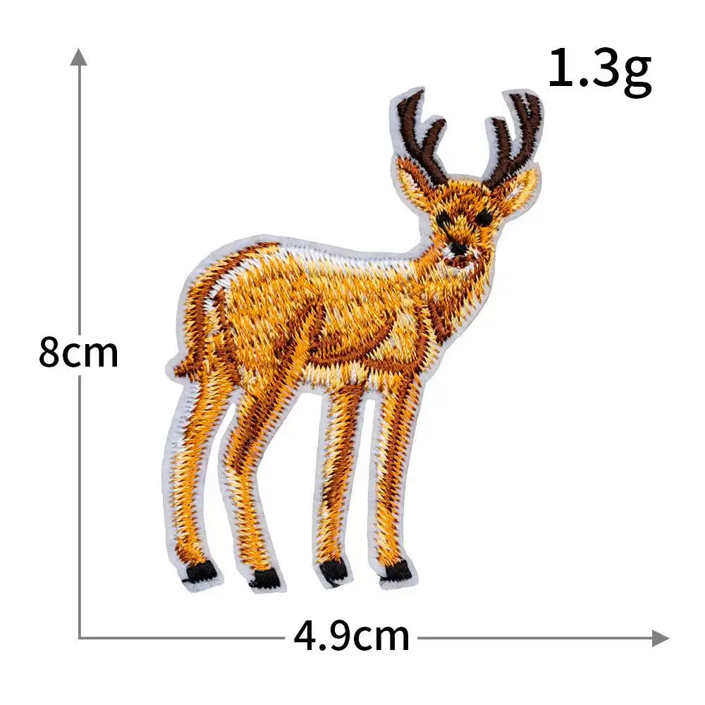 

High-end Burnt Edge Embroidery Cloth Sticker, Sika Deer, Kitten, Wolf Snake, Small Animal Clothing Accessories, Badge Holes