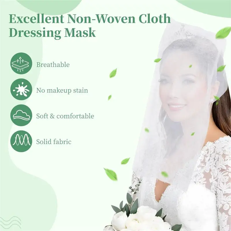 50Pcs Dressing Hoods Disposable Non-Woven Dressing Makeup Face Covers Beauty Makeup Protective Hoods Breathable Cosmetic Masks