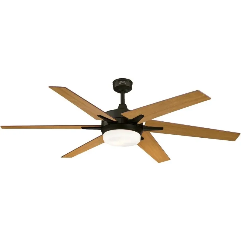 Westinghouse 7207800 Cayuga 60-Inch Black-Bronze Indoor Ceiling Fan, Dimmable LED Light Kit with Opal Frosted Glass