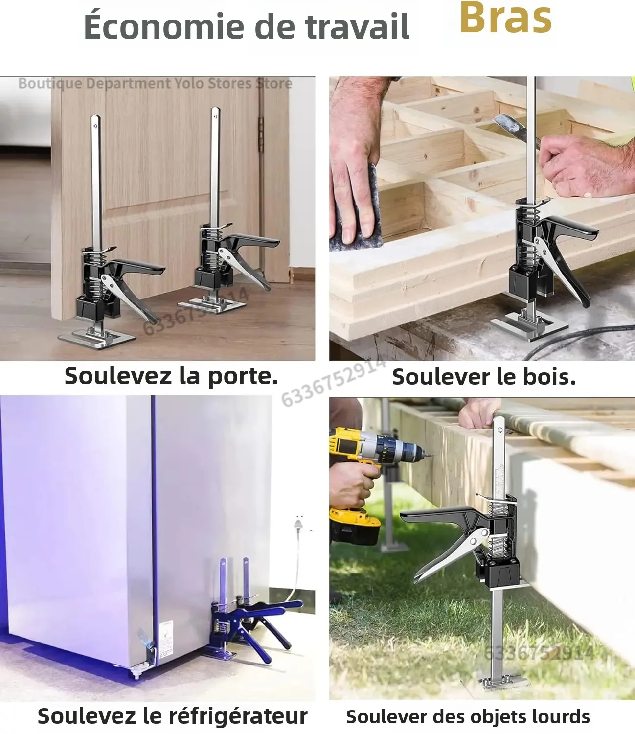 ذراع توفير العمالة 15.5 بوصة ارتفاع منظم أداة رفع يدوية رافع جاك لتثبيت خزائن باب خزانة مجلس رافع #3