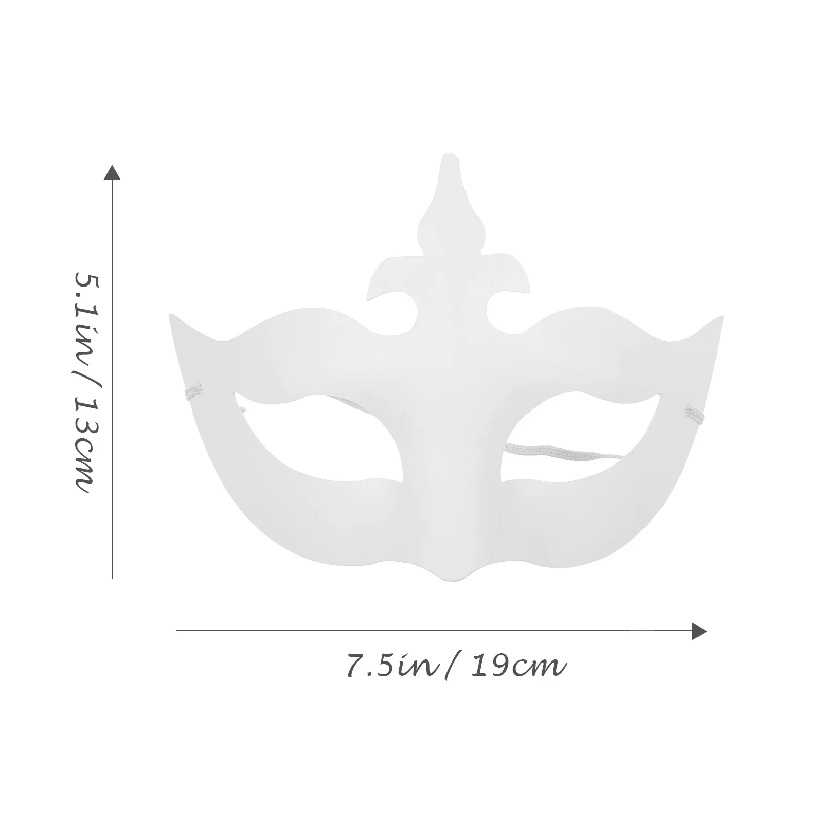 6 قطع من أقنعة الورق المرسومة يدويًا، أقنعة وجه بيضاء ذاتية الصنع لمهرجان الحفلات التنكرية، قناع حفلة أبيض، قناع قابل للطلاء #4