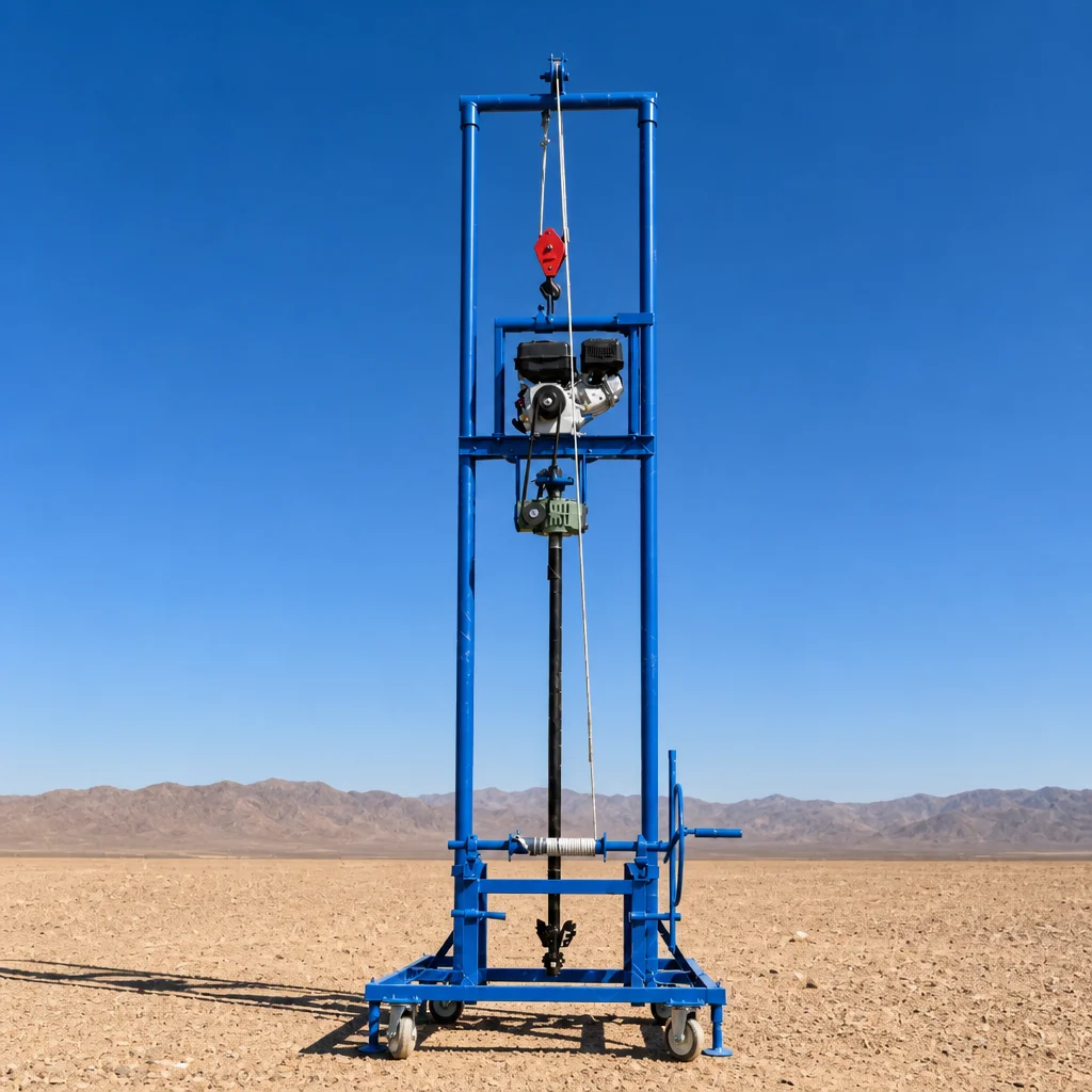 Customized Water Well Drilling Rig 80m Max Depth Gantry Type Petrol and Diesel Engine for Farm Water Supply Drilling Machine