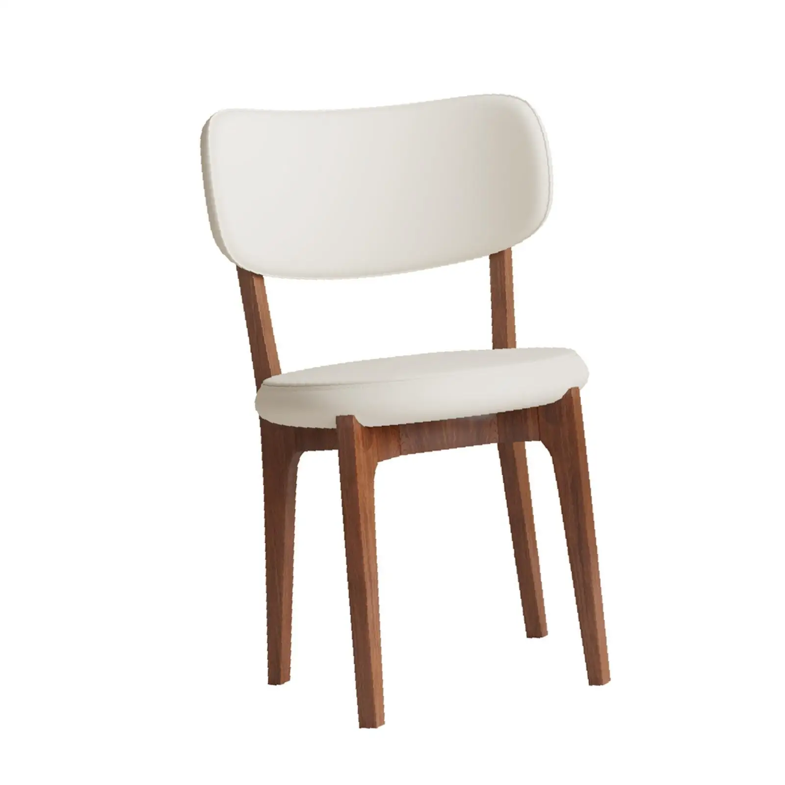 

Solid Wood Legs White Dining Chairs Set PU Leather Upholstery Comfortable Seating for Home Kitchen
