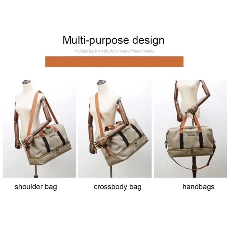 حقيبة لياقة بدنية ذات سعة كبيرة، حقيبة ظهر رياضية للسفر مقاومة للماء، حقيبة ظهر للسفر للجنسين، حزام كتف وحقيبة رياضية بمقبض