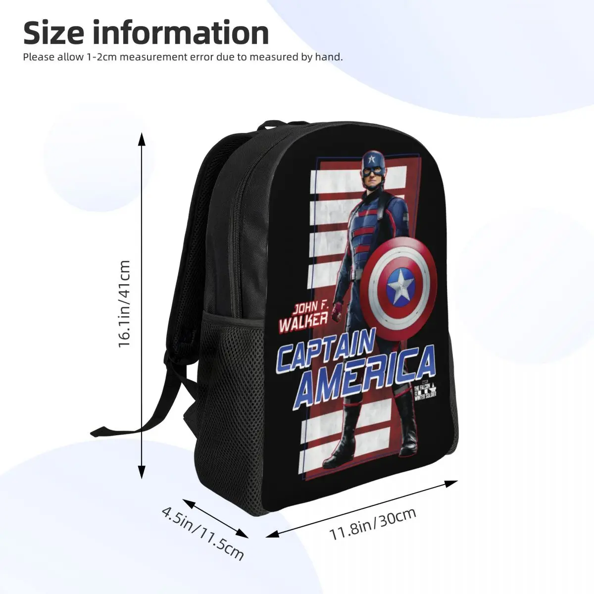 Custom Captain America Hero Manga Backpacks Women Men Fashion Bookbag for School College Bags