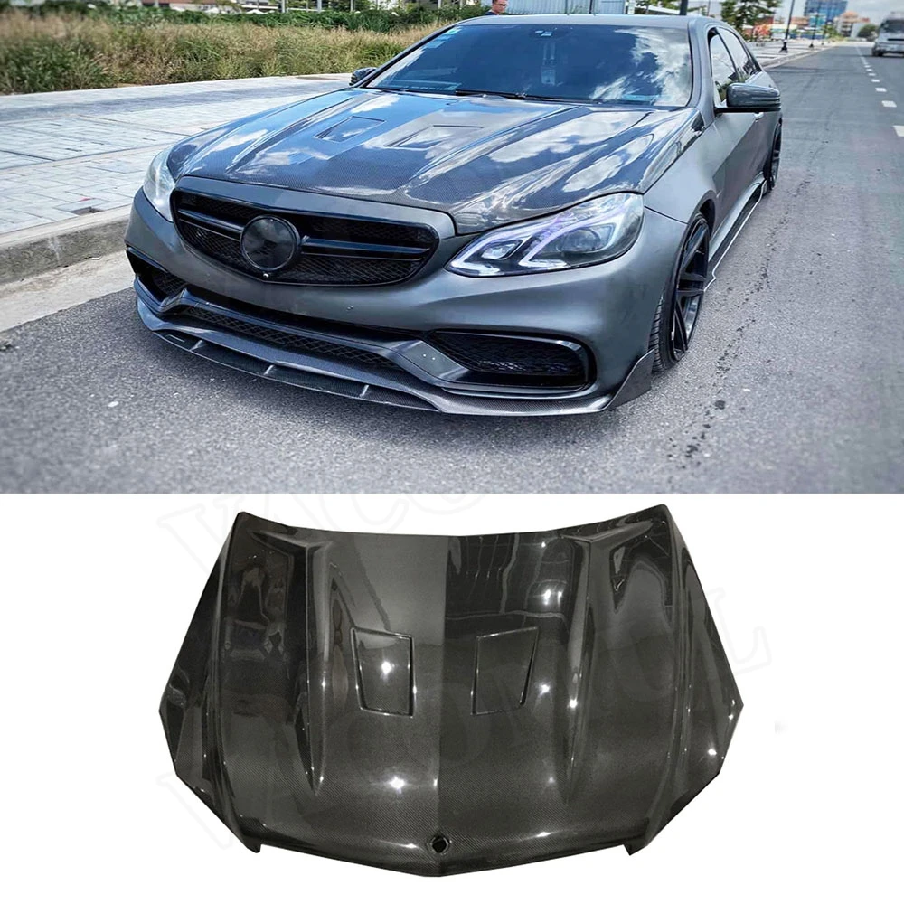 

Carbon Fiber Car Engine Hood Bonnet for Mercedes Benz W212 E Class E200 E220 E250 E300 E350 E63 AMG Engine Hood Bonnet Cover