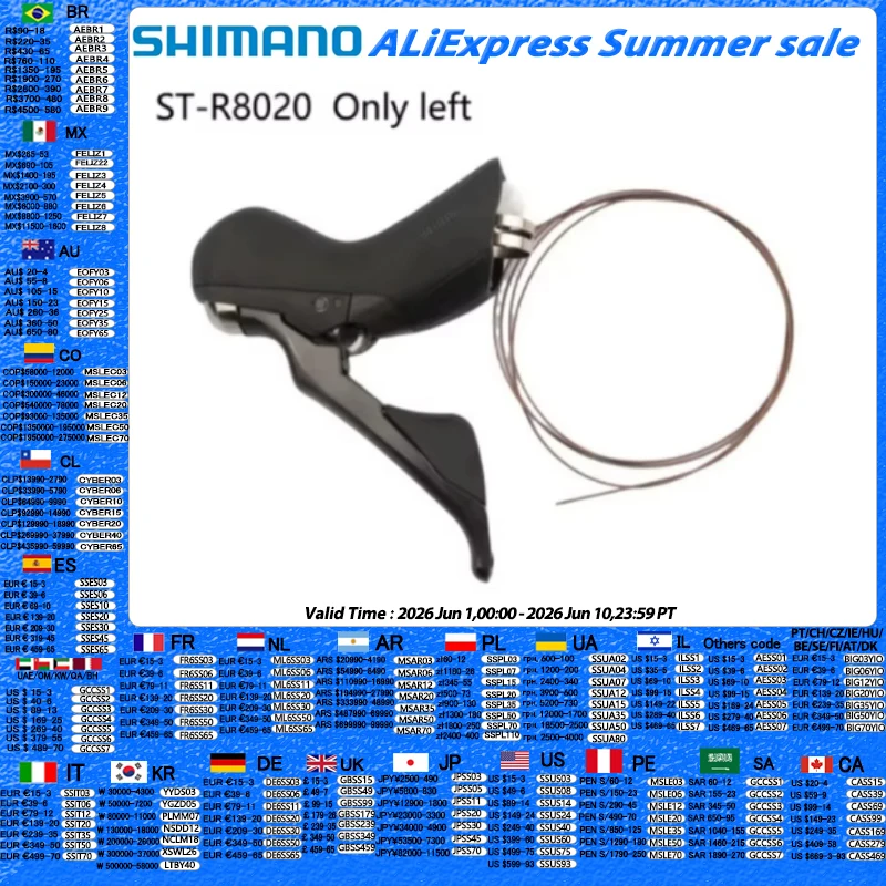 Shimano Ultegra ST-R8020 manette de vitesse 2x11s seulement manette de vitesse gauche ou seulement droite pour frein à disque hydraulique manette de vitesse de vélo de route
