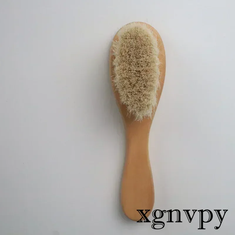 Baby Natural Wooden Boys Girls Soft Wool Hair Brush Head Comb Infant Head Massager Portable Bath Brush Comb for Kids Wool Brush