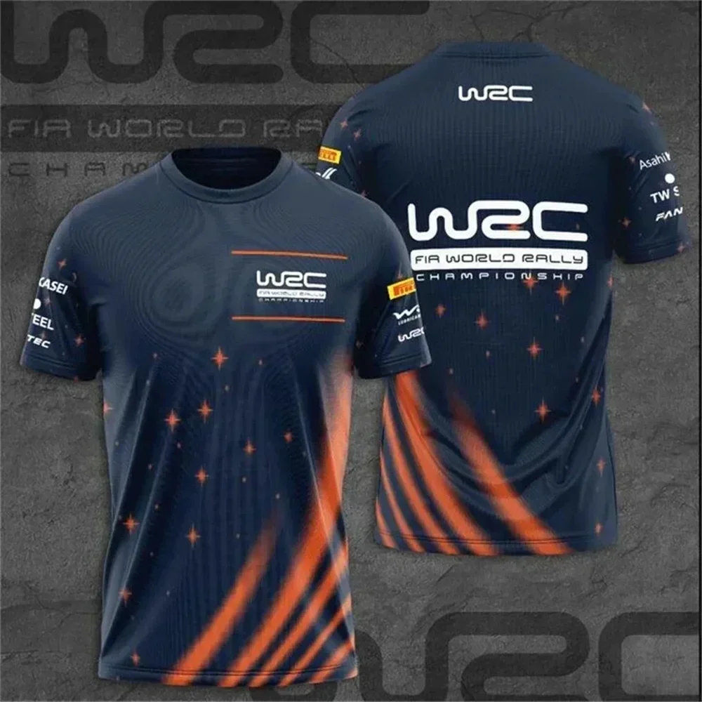 Weltmeisterschafts-Rallye-Team Replika-T-Shirt, Schwarz-Orange Rennsport-Sponsor-Tee, Lässiges Motorsport-Schnelltrocknungs-Oberteil für Fans – Detail 9