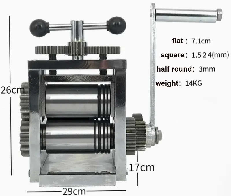 Manual Jewelry Rolling Mill Hand Operated Metal Sheet Roller Tool For Gold And Silver Wire Sheet Forming