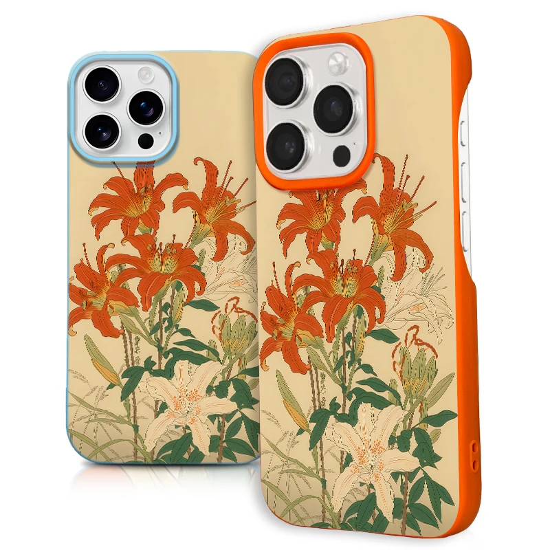 

Floral Lily Phone Case for iPhone 16 15 14 13 12 11 Plus Pro Max Artistic Elegant Style Protective Slim Case