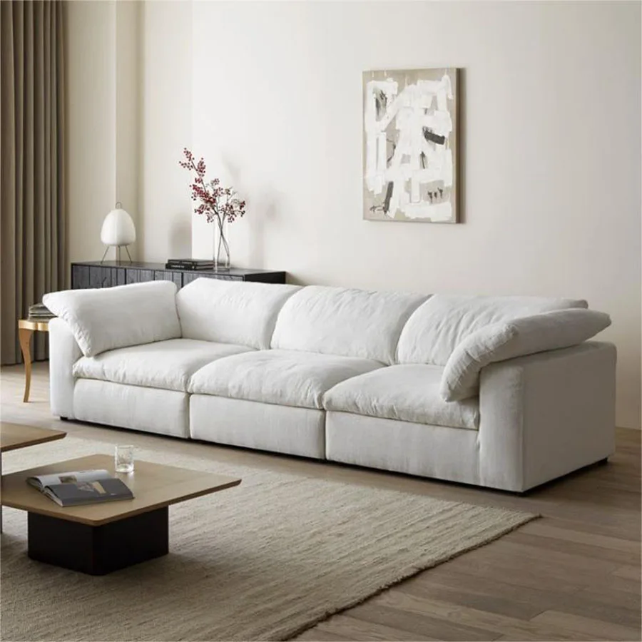 

White Sofa Fluffy Covers Living Room Design Garden Bedroom Minimalist Lazy Cloud Couch Relax Sofa Inflavel Nordic Furniture