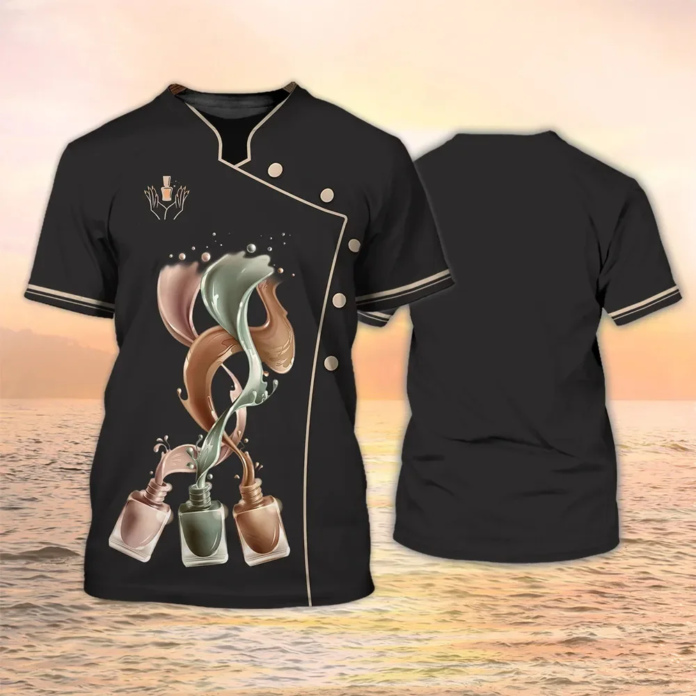 Camiseta feminina com estampa 3D, blusa de verão, camisa casual, uniforme neutro, quente, nova moda