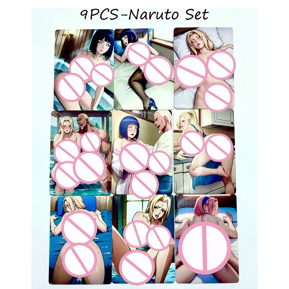

9PCS/Set Naruto Anime Sexy Waifu Cards Tsunade Hinata Sakura DIY Nude Fan Art Collection For Kids Toy Otaku&Birthdays Gifts