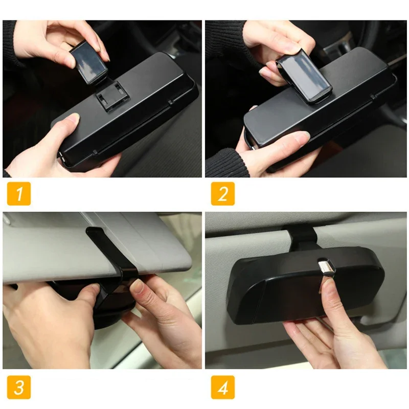 Durable Car Multi-function Creative Fashion Glasses Storage Box Sunshade Visor Glasses Holder Automotive Interior Accessories