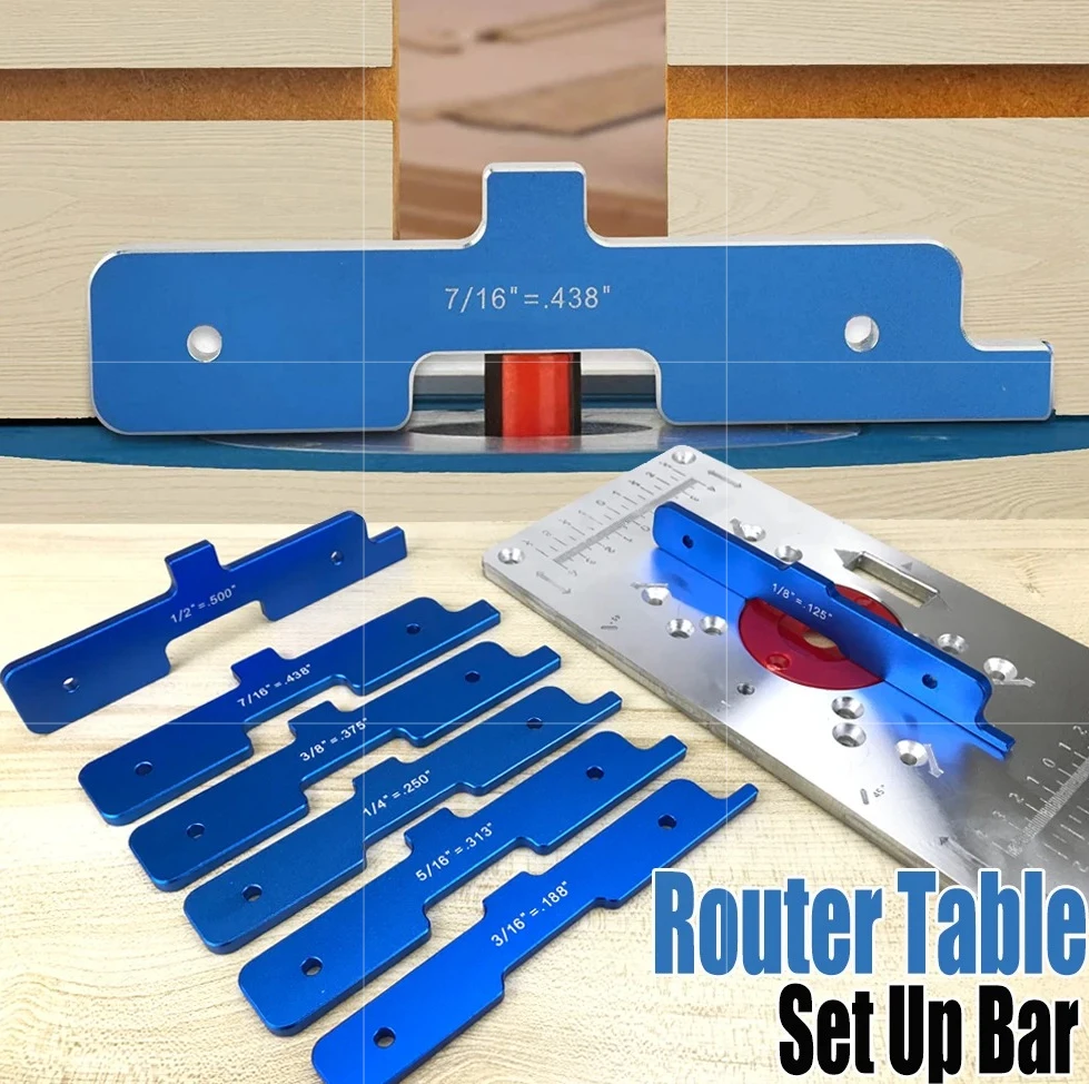 Precision Router & Table Saw Setup Blocks, Aluminum Height Gauge Set for Accurate Blade and Bit Alignment, Woodworking Jig Kit