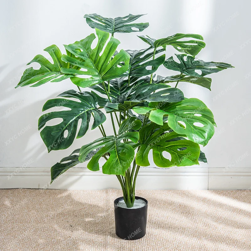 

Simulation Green Plant Monstera Deliciosa Small Pot Plant Fake Green Plant Ornament Decoration Fake/Artificial FlowerFurnishings