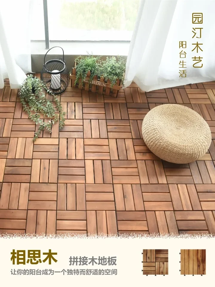 Outdoor balcony floor pasted with Vietnamese acacia wood anti-corrosion wood flooring