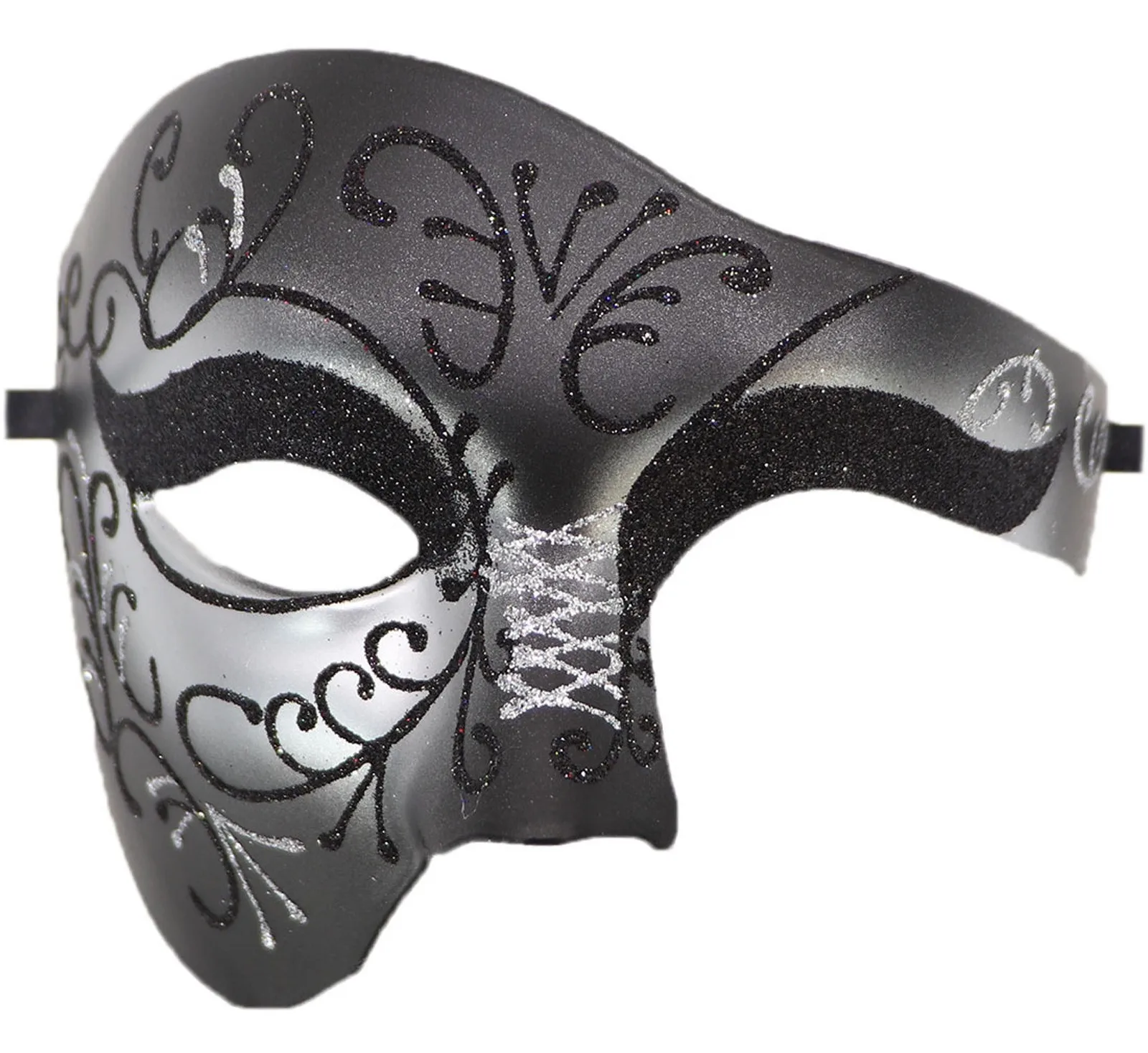 Máscara de mascarada para hombre, máscara de mascarada de Halloween, Vintage Italia, fantasma masculino de la ópera, vestido de fiesta de vacaciones de media cara