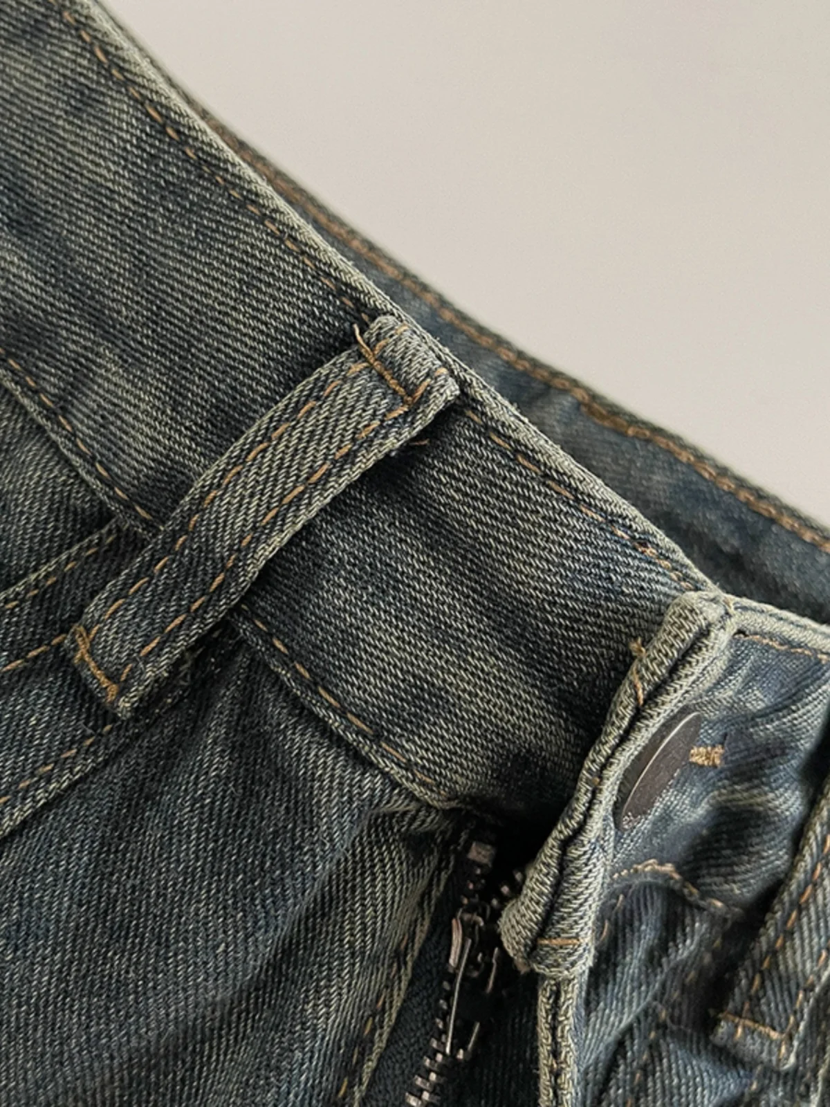 

Retro Blue Denim A-Line Skirt Faionable High Waist Women's Summer New Sle Anti-Light Casual Cotton Blend ort Skirt