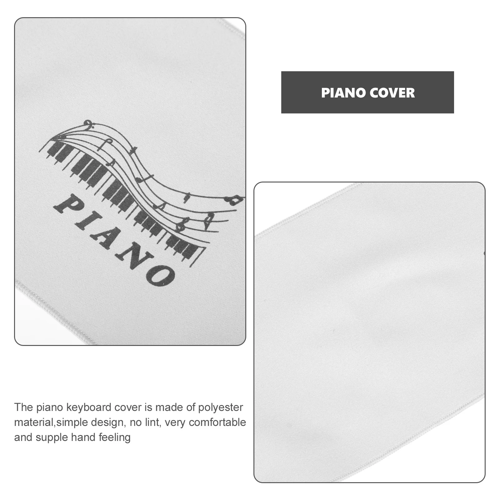

Polyester Piano Keyboard Cover 88 Keys Non Scratching Comfortable Fit for All Pianos Dust Wear Resistant Piano Cover