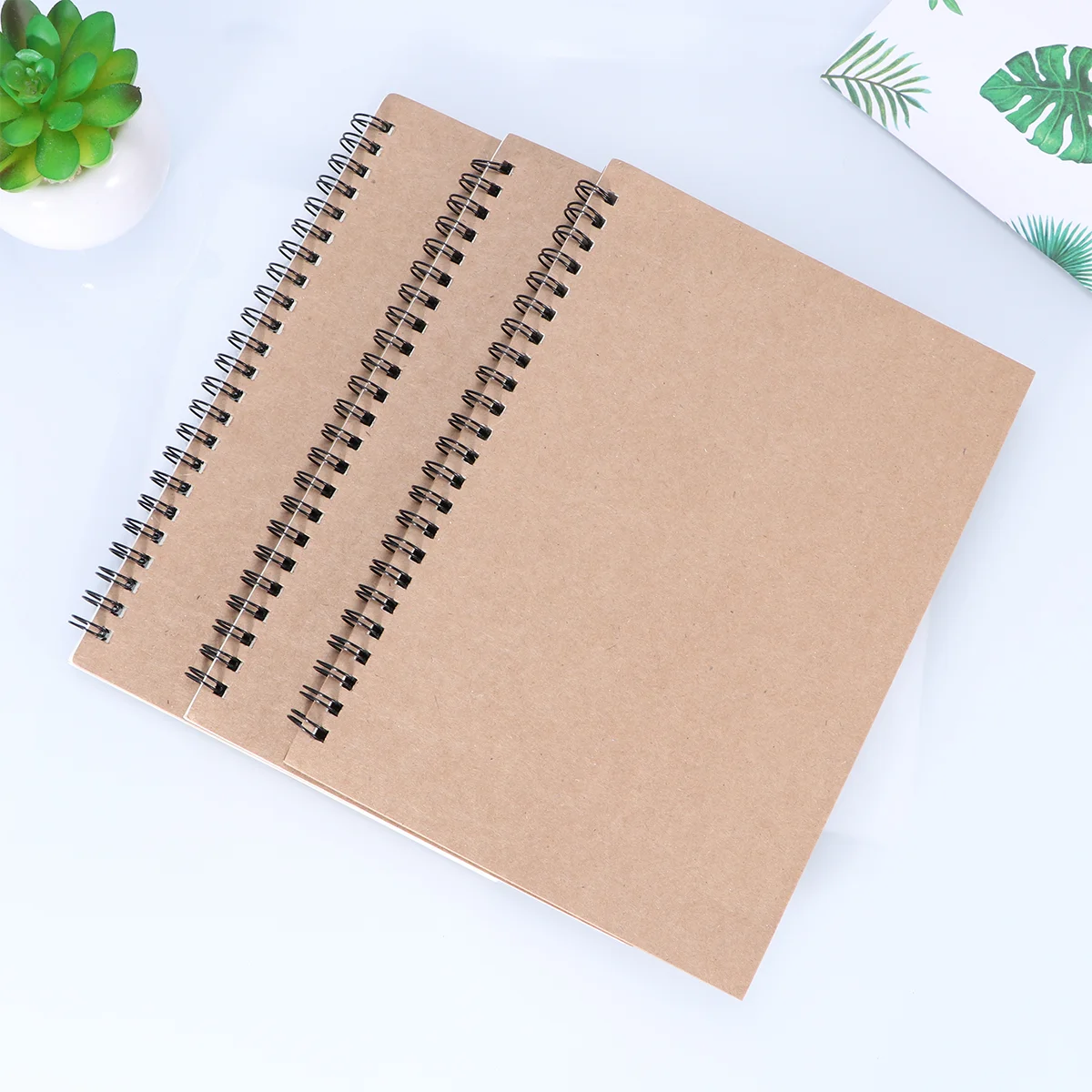 4Pcs A5 Kraft Notebook Diary Notebook Journal Writing Notebook for Student Size M ( ) Office Notebook