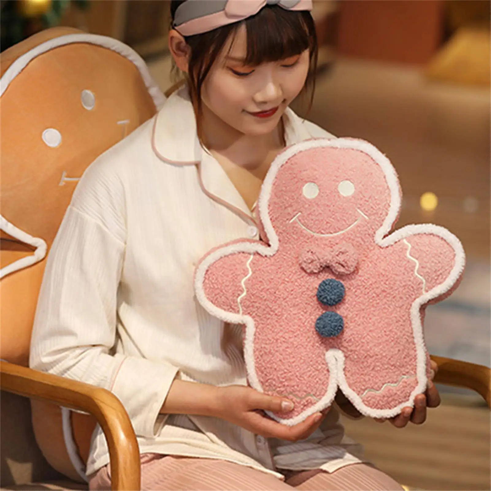 Cute Gingerbread Man Throw Pillow Fresh and Lovely With Cute Design Cushion for Bedroom Living Room Sofa Chair NIN668