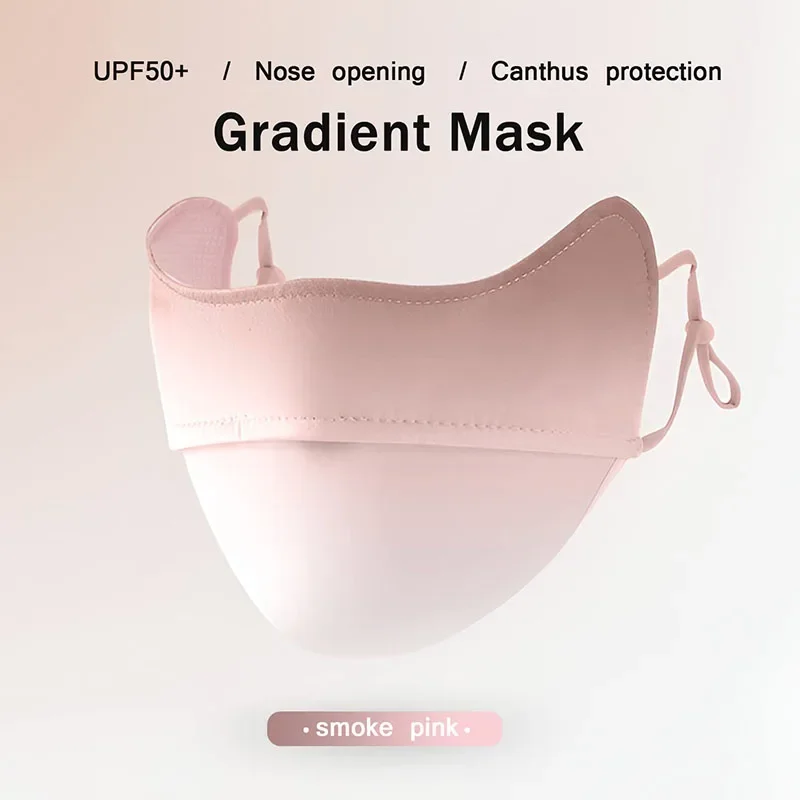 Summer Gradient Blusher Sunscreen Face Mask Women Eye Protection Anti-UV Cool Feeling Bandana Driving Outdoor Sport Mask Scarf