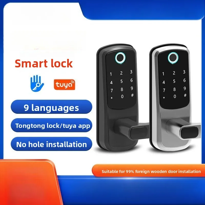 

Single Tongue Fingerprint Lock Indoor Wooden Door Free Opening Graffiti Smart Door Lock Password Lock