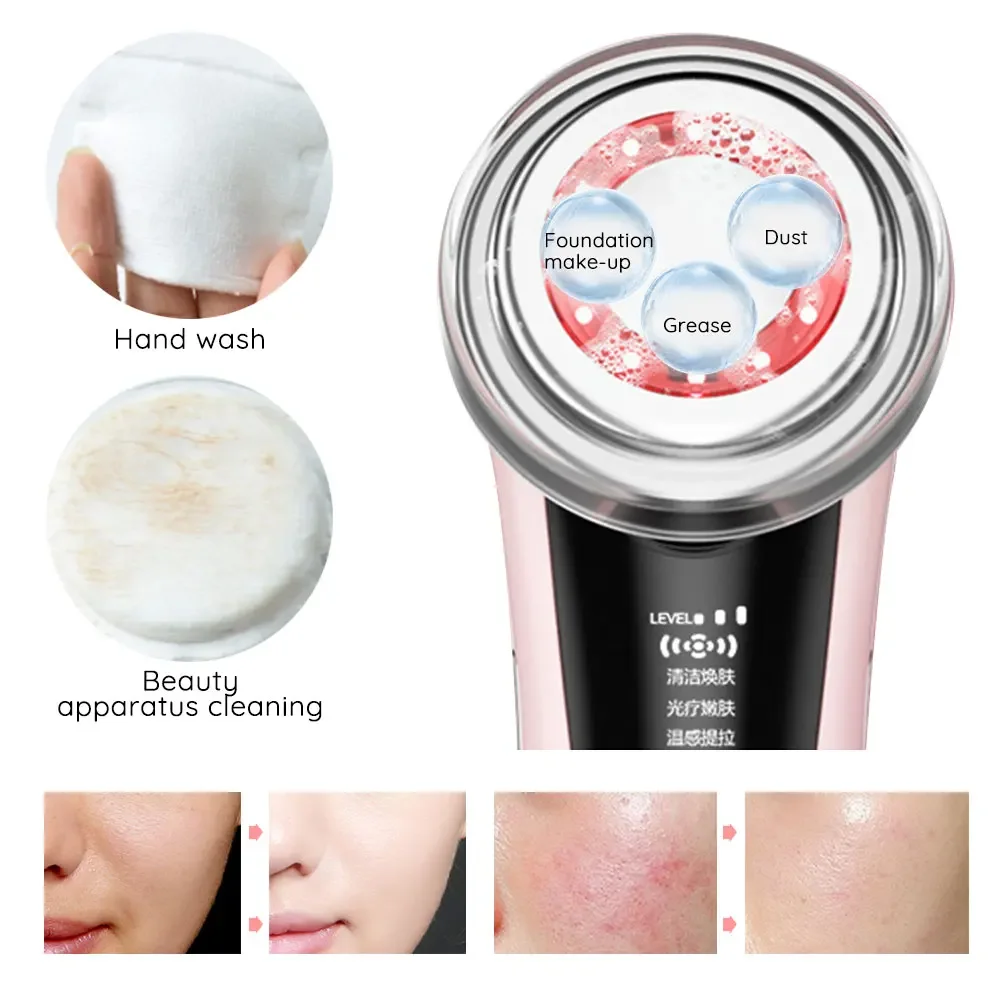 Electric Facial Massager Radio Mesotherapy Skin Scrubber Pore Cleaner LED Facial Massager Cavitation Peeling Facial Lifting Tool