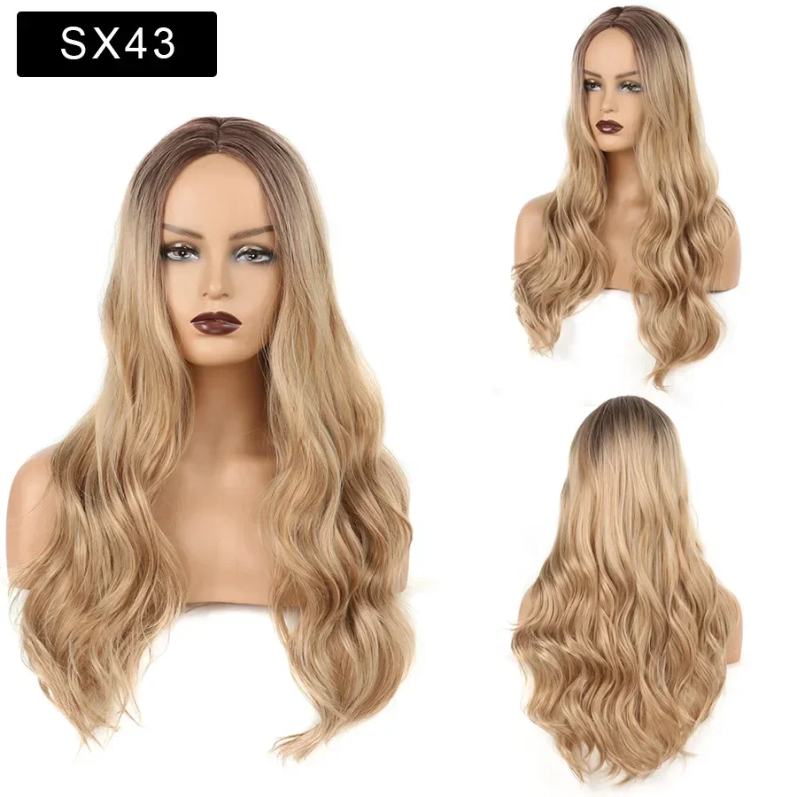 

Gorgeous Long Wavy Wig in Light Brown Gradient, Perfect for European and American Ladies