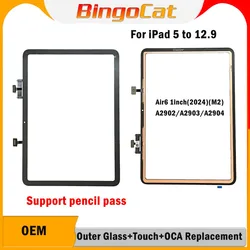 Novecel 2pcs 100% OEM Touch Digitizer Glass With OCA TESA For iPad A16 11 10 inch 8 9  A3355 A2757 Mini 4 5 6 A2197 A2567 A2133