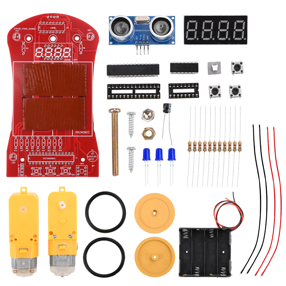 Kit electrónico DIY DC 6V Medición de distancia ultrasónica Evitación de obstáculos Microcontrolador de coche Programación inteligente de automóvil