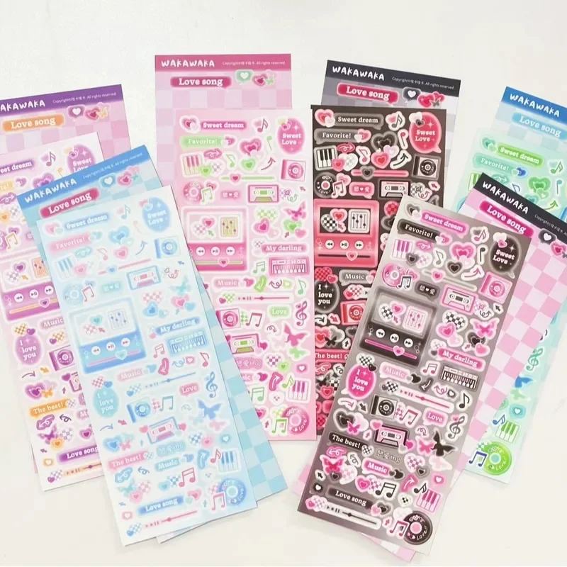 Gift SCRAPBOOK Music Decorative Kawai Stickers Korean DIY Phone Luggage Motorcycle Laptop Flakes Idol Card Deco lovely Sticker
