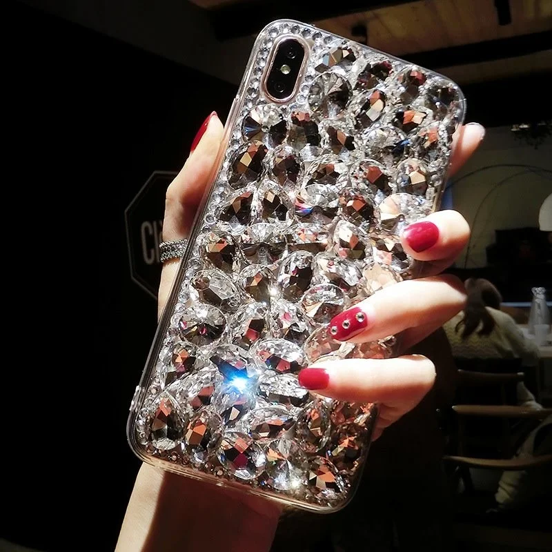 Luxury Glitter Diamond Rhinestone Phone Case For SamsungS24 S23 S22 S21 S20 S10 Plus + Ultra Fe Note 10 20 Silicone Bling Cover