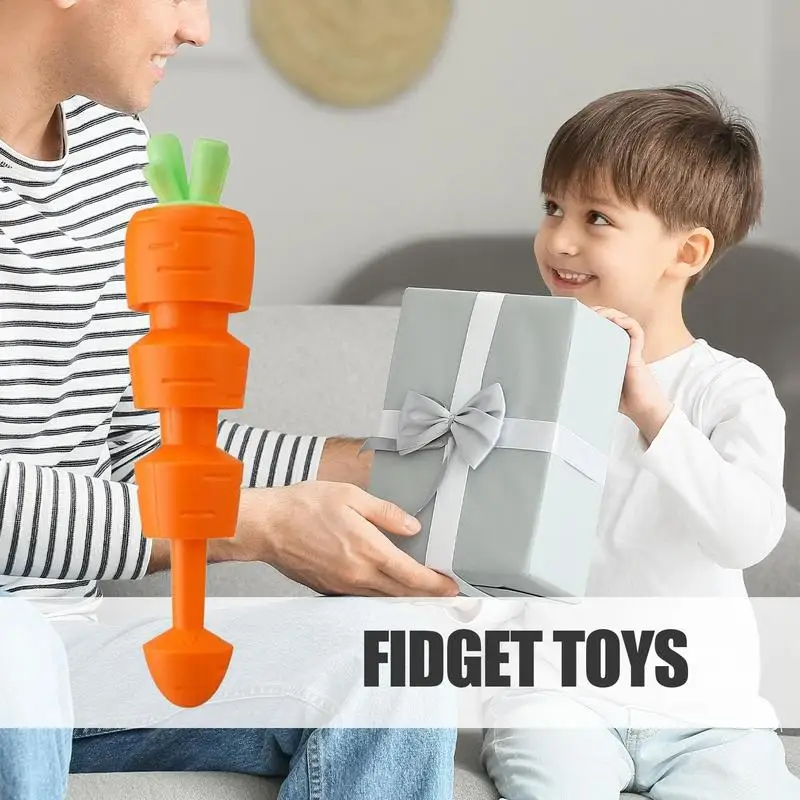 Carrot Gravity Fidget Toy Telescopic Carrot Fidget Sensory Toy 3D Printed Telescopic Sensory Toys Portable Gravity Fidget Toys