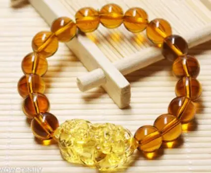 Wholesale price Fashion Feng Shui  Yellow Pi Yao Pi Xiu Bracelet Bead for Wealth Luck Bead diameter 10mm/12mm/14mm