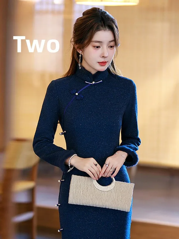 

New Chinese Sle Thiened Autumn Winter Traditional National Faion Retro Improved Dr Daily Wear
