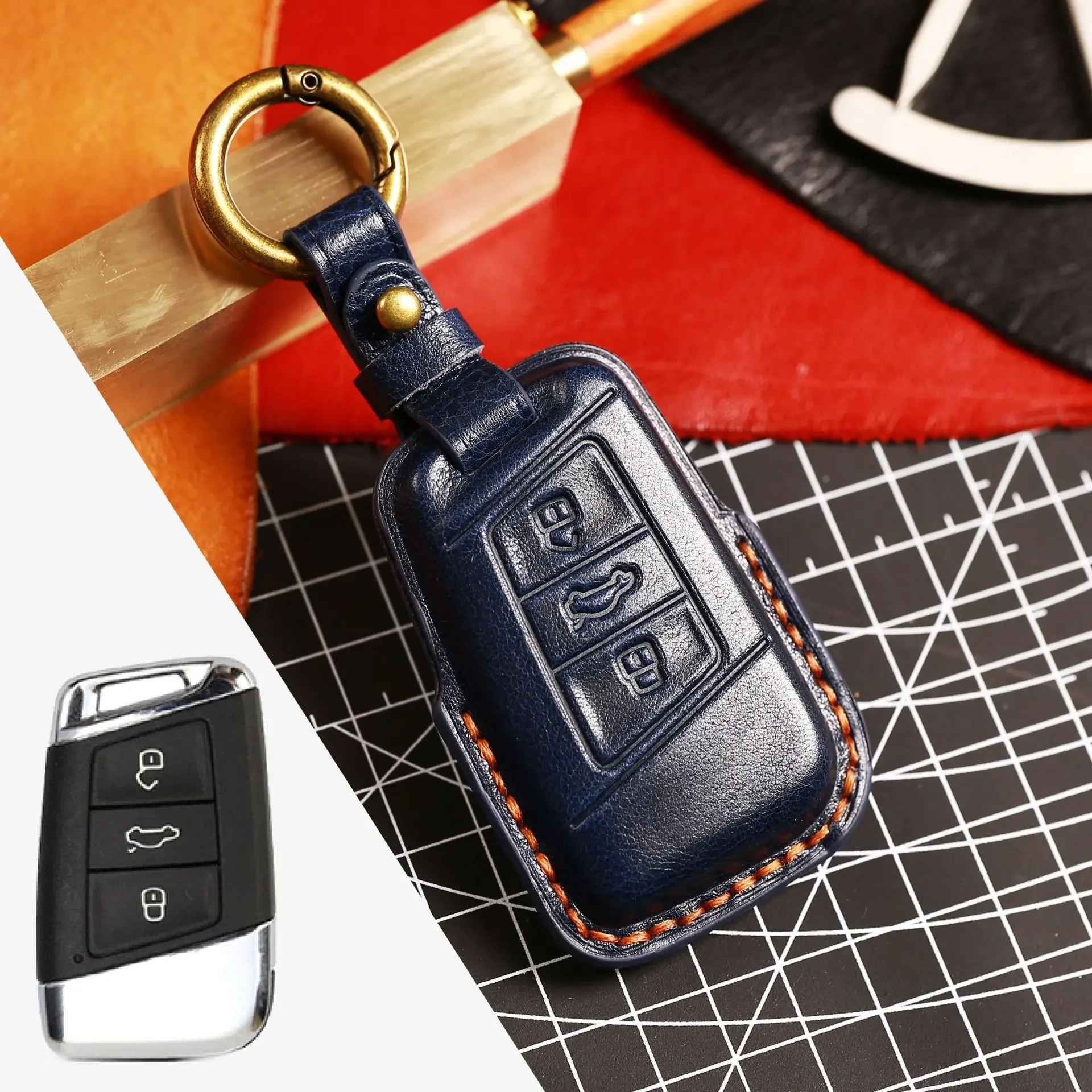 

1pc Car Key Case Cover Fob Accessories For Volkswagen Vw Golf 7 CC 280 330 Touran Lamando Sportsvan Passat Keychain Holder