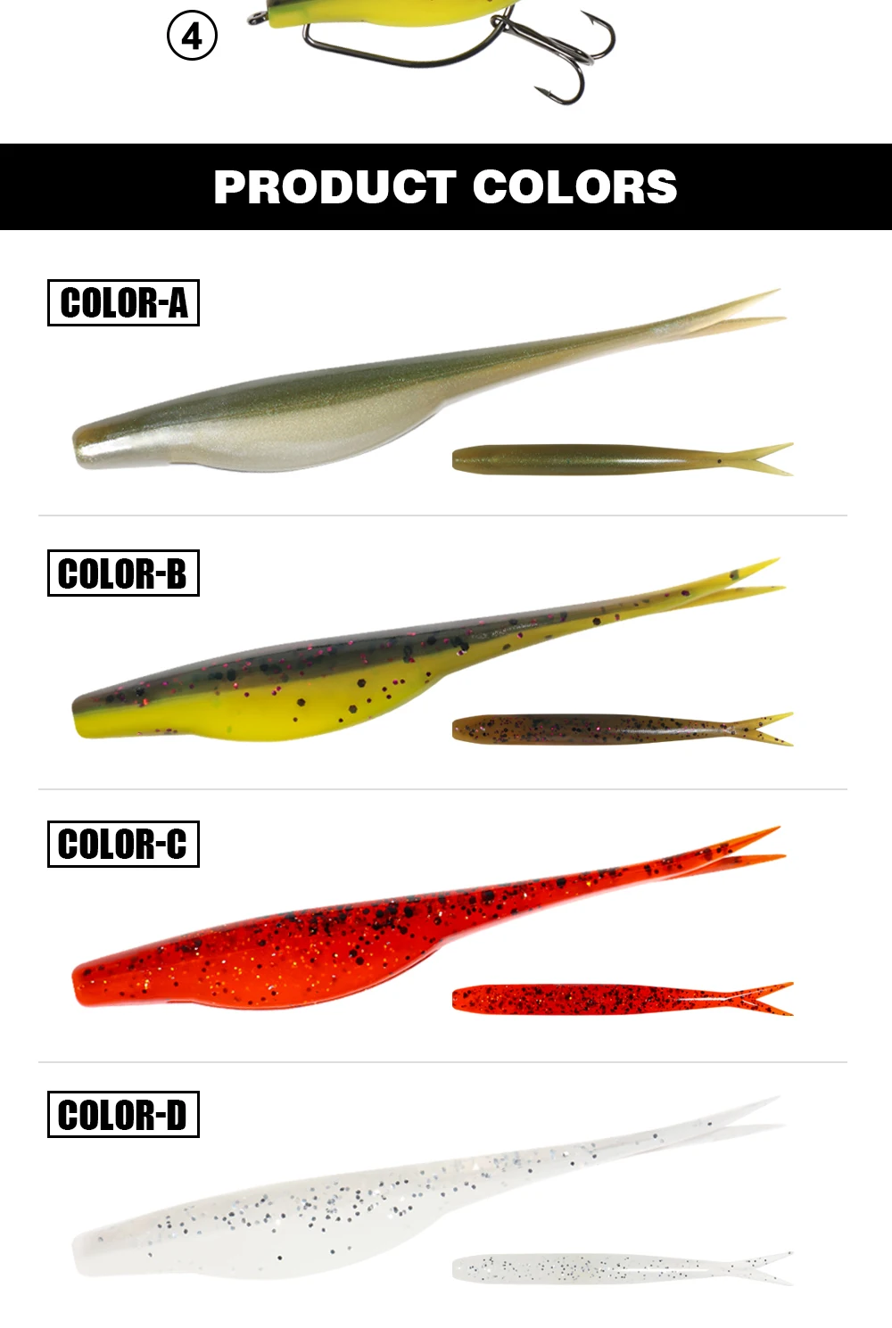 Spinpoler Soft Jerkbait Floating Split Tail 7 cm Angelköder Shad Minnow Crankbait Kunststoff Swimbait für Bass Forelle Zander Tackle – Detail 7