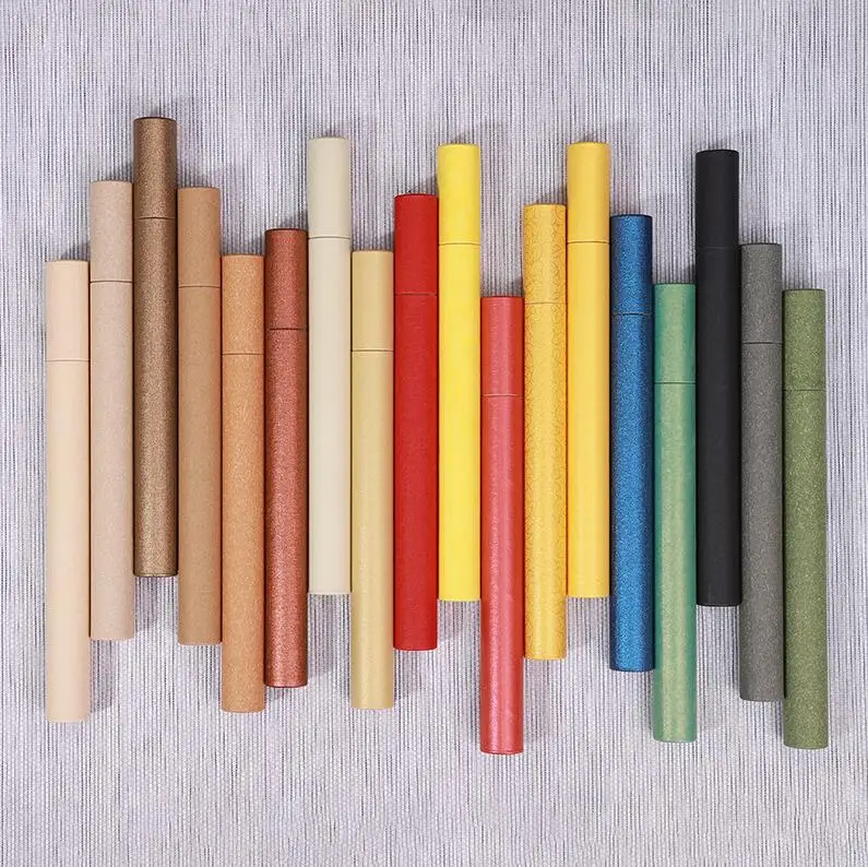 200Pcs/Lot Colorful 20g Incense Storage Box Kraft Paper Sandalwood Line Incense Stick Tube Pear Barreel Accessories Tools ni130