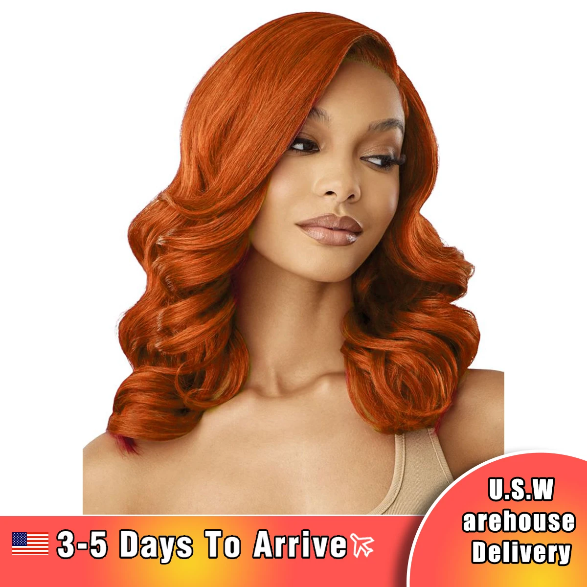 #350 오렌지 진저 스트레이트 T 파트 레이스 프론트 짧은 밥 가발, 브라질 레이스 투명 정면 가발, 흑인 여성용 인모