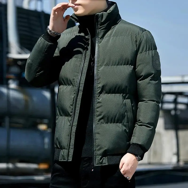 Winter Tiger Head Cotton-padded men\'s new padded warm and cold-proof cotton coat casual fashion collar jacket