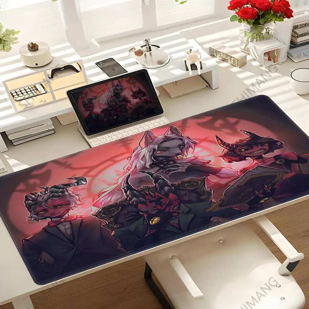 H_HazbinS Hôtels A_Alastor tapis de souris jeu dessin animé bord de verrouillage Grande Computador Gamer Grande Arte de Borracha tapis de souris Tapete