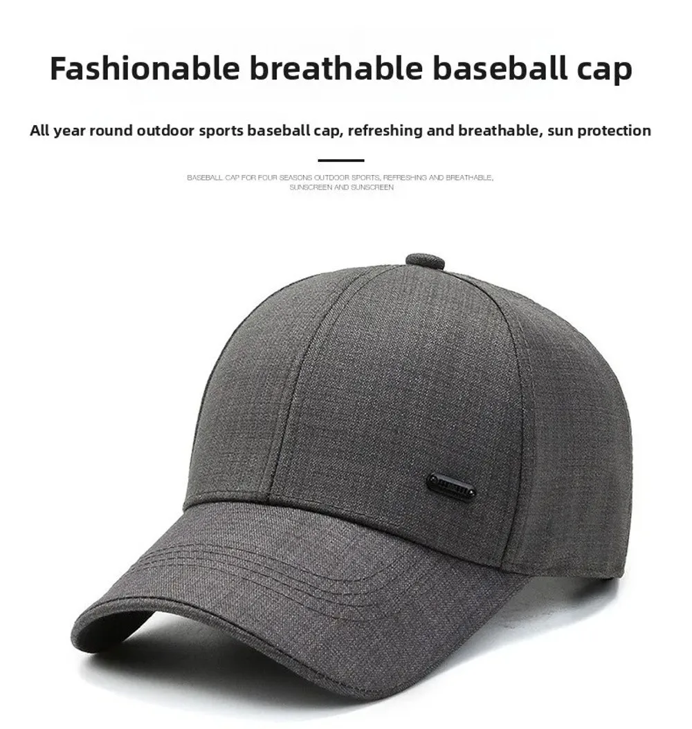 Trendige Outdoor-Herren-Baseballkappe im Koreanischen Stil Verstellbarer Sonnenschutz-Hut Visiere Lässige Baseballmützen für Frühling und Herbst – Detail 2